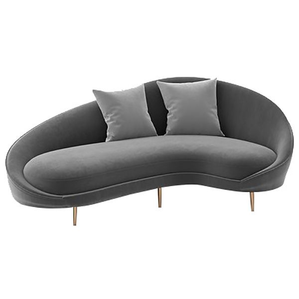 Couleur de couleur un canapé à bras inclinés résistants aux taches incurvées résistantes