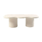 Mesa de centro escandinava de forma libre con base de madera en beige