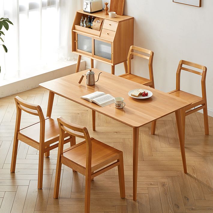 Modern Solid Wood Kitchen Dining Table Standard Rectangle Shape Dining Table with 4 Legs Base Clearhalo ' dining_table' 'Dining Tables & Seating' 'Dining Tables' 'furn' 'furn_dining_table' 'Furniture' 'furniture_dining_table' 'Kitchen & Dining Furniture' 'kitchen&dining_furn' 'kitchen' 'kitchen_dining_table' 1200x1200_c1a4a829-5df7-415f-a489-7df971ae296b