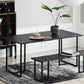 Contemporary Rectangle Dining Table Pine Solid Wood Table with Black Double Pedestal Clearhalo ' dining_table' 'Dining Tables & Seating' 'Dining Tables' 'furn' 'furn_dining_table' 'Furniture' 'furniture_dining_table' 'Kitchen & Dining Furniture' 'kitchen&dining_furn' 'kitchen' 'kitchen_dining_table' 1200x1200_c1a5b888-ab49-4800-a40c-e86d950375e0