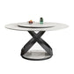 Modern Round Dining Table Set 1/2/5/7 Pieces with Metal Base Kitchen Furniture Set