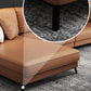 Faux Leather Sofa with Pillow Top Arm for Living Room in Orange