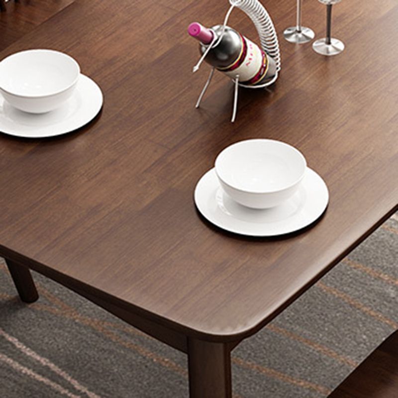 Eigentijds 1/2/5/7 stukken meubels rechthoek vaste houten eetkamer set voor huis