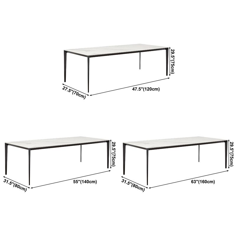 Metal Contemporary Rectangular Table High Gloss White Sintered Stone Dining Table with 4 Legs Clearhalo ' dining_table' 'Dining Tables & Seating' 'Dining Tables' 'furn' 'furn_dining_table' 'Furniture' 'furniture_dining_table' 'Kitchen & Dining Furniture' 'kitchen&dining_furn' 'kitchen' 'kitchen_dining_table' 1200x1200_c1acc385-2fed-4da6-886e-26e9e6bb5b24