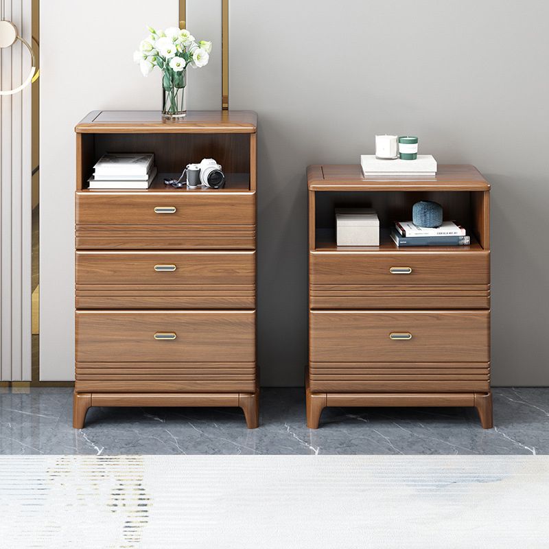 Mid-Century Modern Brown Chest 27.55" Wide 2/3/4 - Drawer Accent Chest Clearhalo 'Cabinets & Chests' 'cabinets_chests' 'furn' 'furn_cabinets_chests' 'Furniture' 'Living Room Furniture' 1200x1200_c1ada2eb-51fb-4c5c-bab6-7526b6d88476