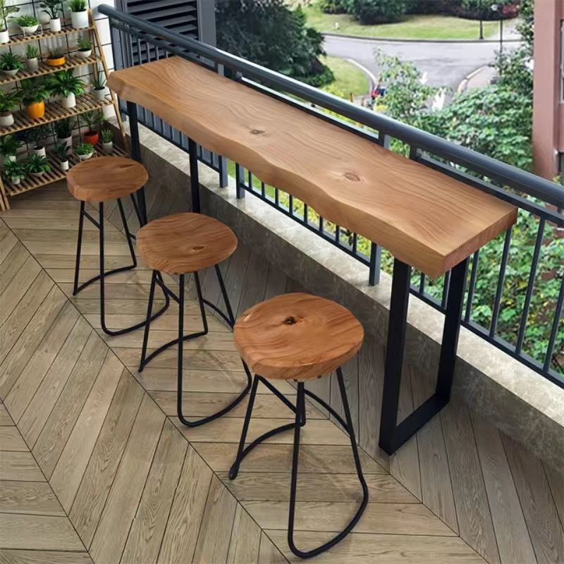 Rectangular Bar Height Table Industrial Style Bar Table with Sled Base Clearhalo 'Bar Furniture' 'Bar Tables' 'bar_tables' 'furn' 'furn_bar_tables' 'Furniture' 'Kitchen & Dining Furniture' 1200x1200_c1aeaab2-aae3-4439-9c7c-4d0b553af7fc