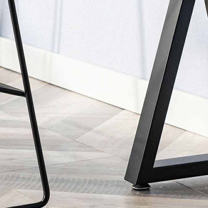 Tavolo da bar in legno in solido bianco tavolo da bistrot industriale con telaio in metallo nero