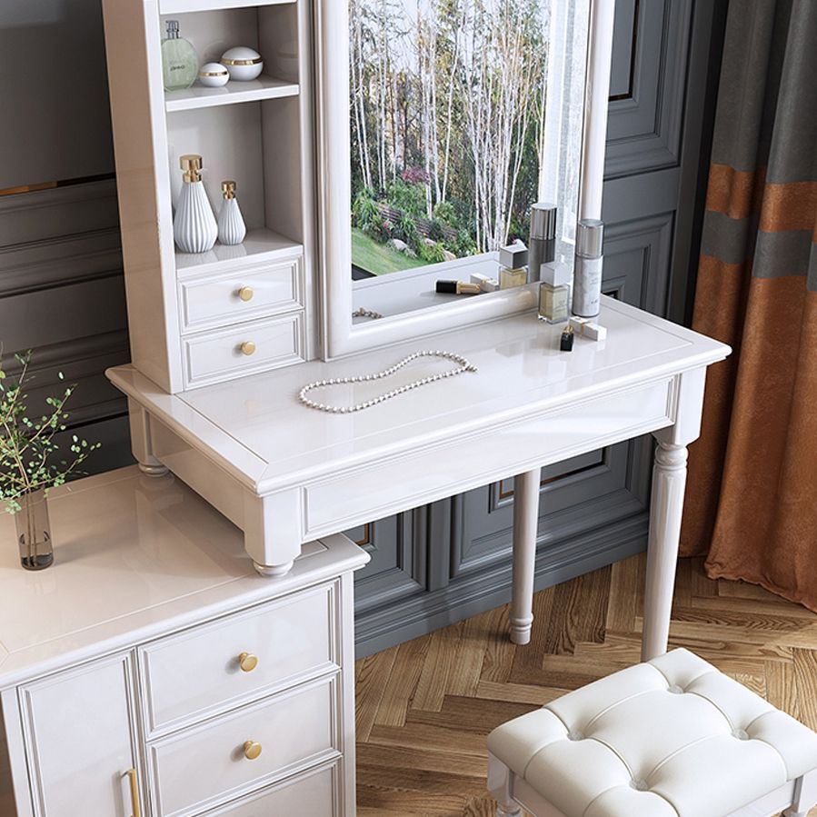 Slaapkamer make -up ijdelheid set met spiegel rechte voeten ijdelheid kleedtafel