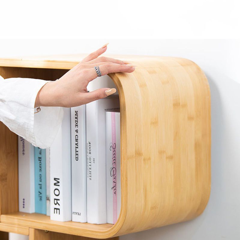 Modern Bamboo Bookcase Natural Open Back Standard Bookshelf with Shelves Clearhalo 'Bookcases' 'furn' 'furn_bookcases' 'Furniture' 'Office Furniture' 1200x1200_c1af9991-9a1f-4055-8a8b-c08a4d311545