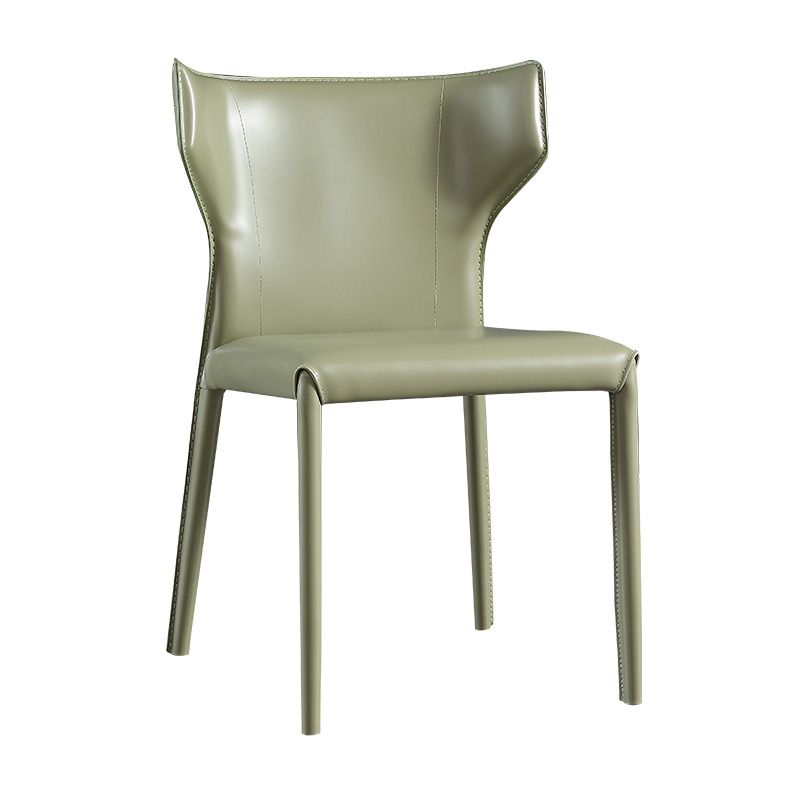 Faux Leather Contemporary Dining Room Chair Metallic Finish Wingback Side Chair Clearhalo ' kitchen&dining_furn' 'Dining Chairs' 'Dining Tables & Seating' 'dining_chair' 'furn' 'furn_dining_chair' 'Furniture' 'furniture_dining_chair' 'Kitchen & Dining Furniture' 'kitchen' 1200x1200_c1afb056-ea6f-4718-9065-ca5f4a5cbd26