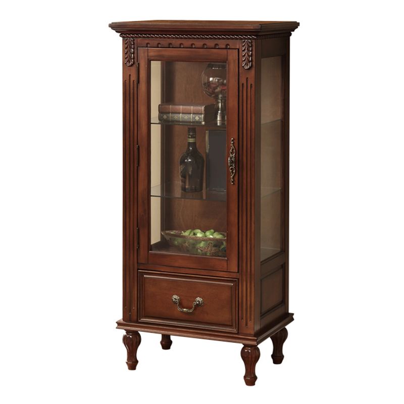 Square Side Cabinet Mid-Century Modern Accent Cabinet with Brown