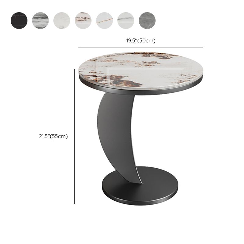 Contemporary Round Stone Top Sofa Side Accent Table for Living Room Clearhalo 'Coffee & Accent Tables' 'End & Side Tables' 'end_side_tables' 'furn' 'furn_end_side_tables' 'Furniture' 'Living Room Furniture' 1200x1200_c1b098d1-1c75-4984-ad8a-8c709c707b26