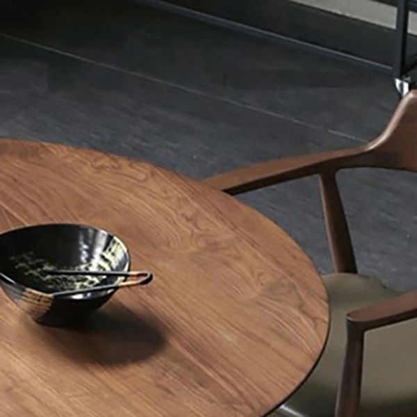 Mesa de comedor redonda moderna pino mesa de doble pedestal natural de madera sólida