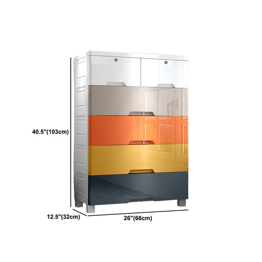 Gabinete de almacenamiento de plástico con cajón no colgante con piernas con piernas