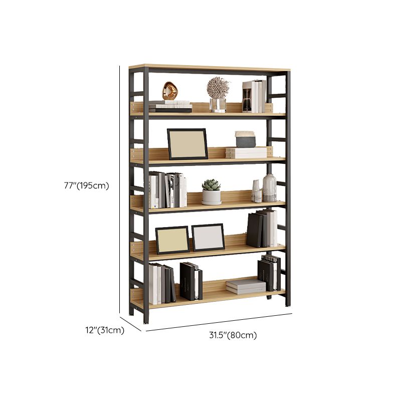 Black Modern Open Back Shelf Bookcase Shelves Included for Home Office Clearhalo 'Bookcases' 'furn' 'furn_bookcases' 'Furniture' 'Office Furniture' 1200x1200_c1b18091-4d8d-4def-bae8-2a700d93e0a5