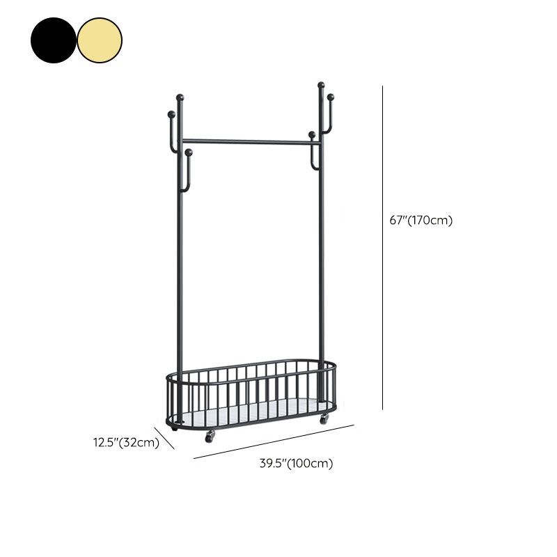 Glam Metallic Coat Hanger Pure Color Hooks Design Free Standing Coat Rack Clearhalo 'Entry & Mudroom Furniture' 'furn' 'furn_hall_tree_coat_racks' 'Furniture' 'Hall Trees & Coat Racks' 'hall_tree_coat_racks' 1200x1200_c1b1b475-8442-4274-85e6-0a6bc8f01fa9