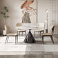 Modern Round Dining Table Stone Dining Table with Metal Pedestal Clearhalo 'Dining Tables & Seating' 'Dining Tables' 'dining_table' 'furn' 'furn_dining_table' 'Furniture' 'Kitchen & Dining Furniture' 1200x1200_c1b29561-bdec-40cf-bcac-322f6deaccc4
