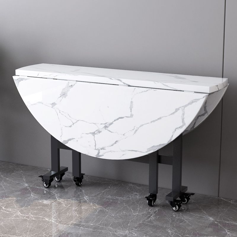 Mesa de comedor de madera moderna y fácil plegable con hoja de doble caída