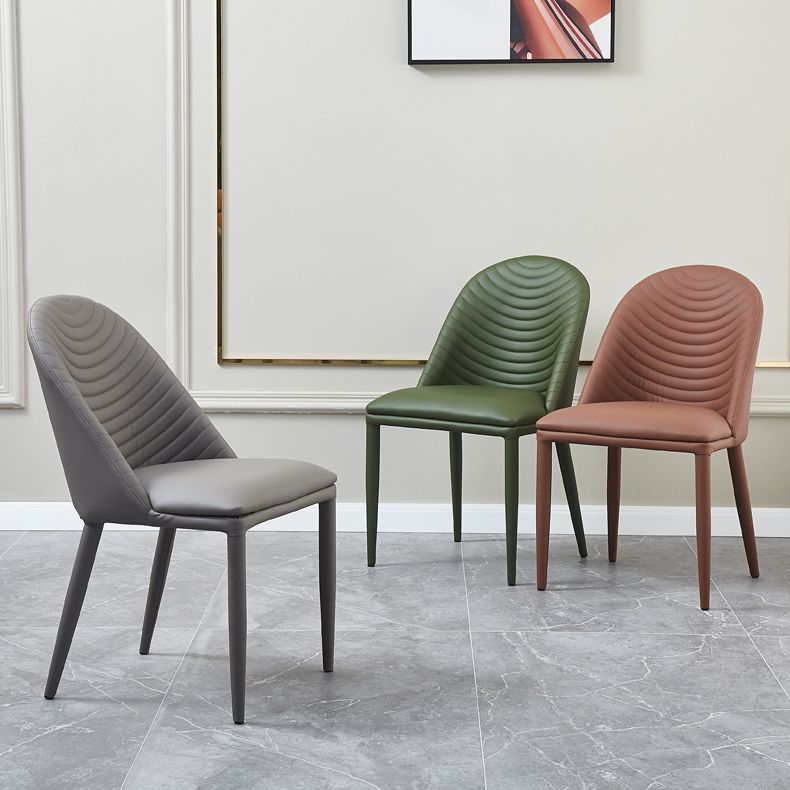 Contemporary Design Armless Solid Back Side Chairs Leather Dining Chairs for Home Clearhalo ' kitchen&dining_furn' 'Dining Chairs' 'Dining Tables & Seating' 'dining_chair' 'furn' 'furn_dining_chair' 'Furniture' 'furniture_dining_chair' 'Kitchen & Dining Furniture' 'kitchen' 1200x1200_c1b61896-e871-46f3-b7ae-5fda797070c4