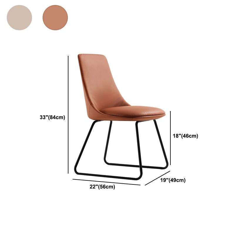 Brown and Beige Dining Chairs Contemporary Armless Dining Side Chair