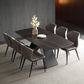 Modern Metal Base Dinette Set 1/4/5/7 Pieces Rectangle Indoor Dining Table Set in Black