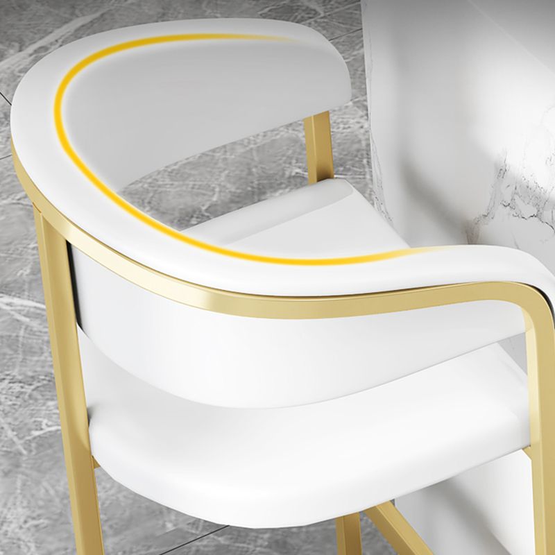 Glam Armrest Backrest Counter Stool Iron Bar Stool with Leather Cushion and Pedal Clearhalo 'Bar Furniture' 'Bar Stools' 'bar_stools' 'furn' 'furn_bar_stools' 'Furniture' 'Kitchen & Dining Furniture' 1200x1200_c1b8d6ab-275b-4f42-a83c-1c9c04ff9848