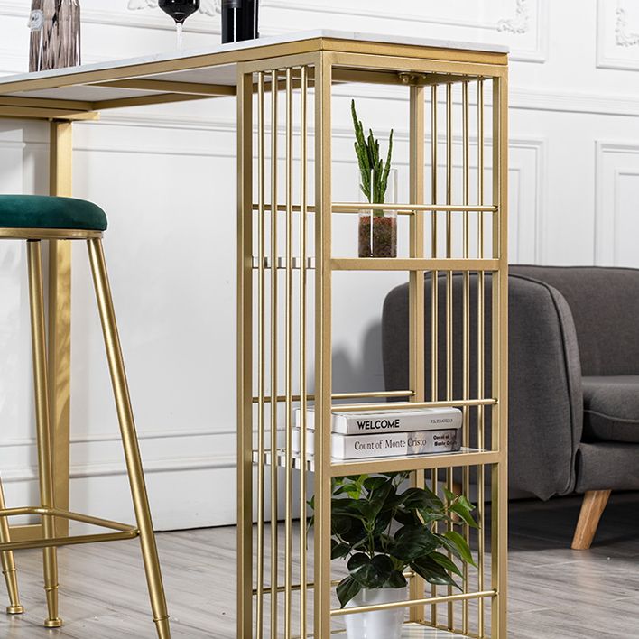 Modern 1/3 Pieces Bar Table Set Rectangle Stone Counter Table with High Stools for Cafe Clearhalo 'Bar Furniture' 'furn' 'furn_home_bar_bar_sets' 'Furniture' 'Home Bars & Bar Sets' 'home_bar_bar_sets' 'Kitchen & Dining Furniture' 1200x1200_c1ba049e-ec15-4d9a-bfa1-13fcdbbacf33