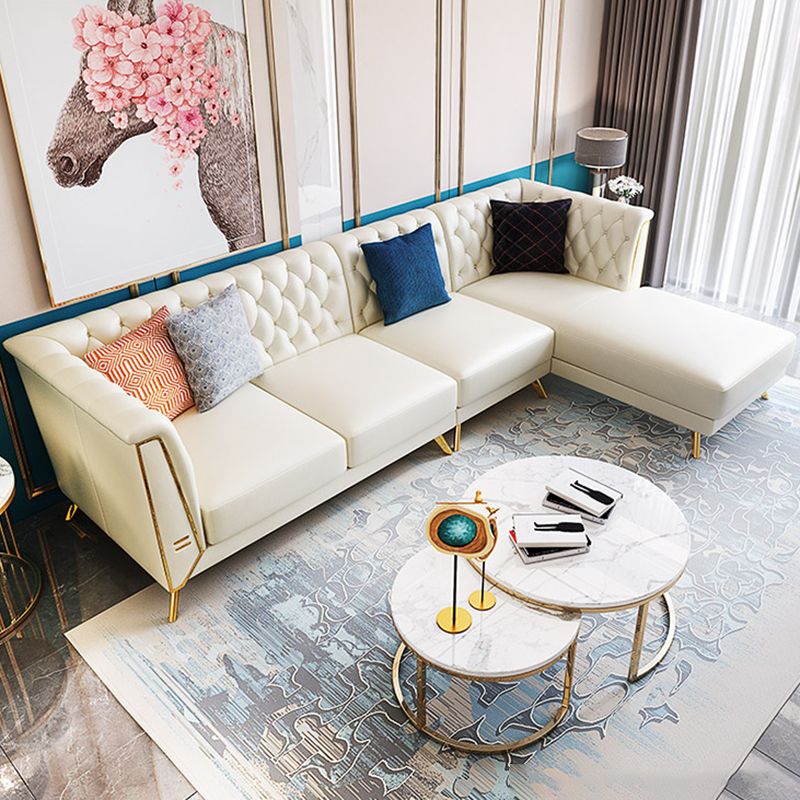 Véritain cuir en cuir en cuir outliers du haut du bras SAFA / Sectionnelles avec usure