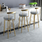 Metal Low Back Bar Stools Round Armless Dining Stools with Footrest