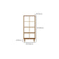 Modern Style Open Back Bookshelf Solid Wood Bookcase with Shelves