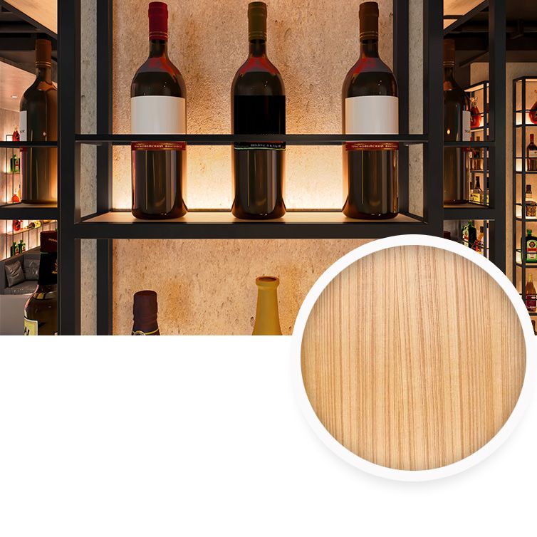 黒いモダンワインボトルホルダーフロアウッドと金属製ボトルホルダー5.9 "幅