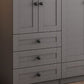 Contemporary Grey Wardrobe Armoire Engineered Wood Wardrobe Closet