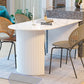 Free Form Sintered Stone Table White Tone Simplicity Double Pedestal Table for Dining Room Clearhalo ' dining_table' 'Dining Tables & Seating' 'Dining Tables' 'furn' 'furn_dining_table' 'Furniture' 'furniture_dining_table' 'Kitchen & Dining Furniture' 'kitchen&dining_furn' 'kitchen' 'kitchen_dining_table' 1200x1200_c1bf5341-91dd-4a3d-85ad-9f5dd755b094