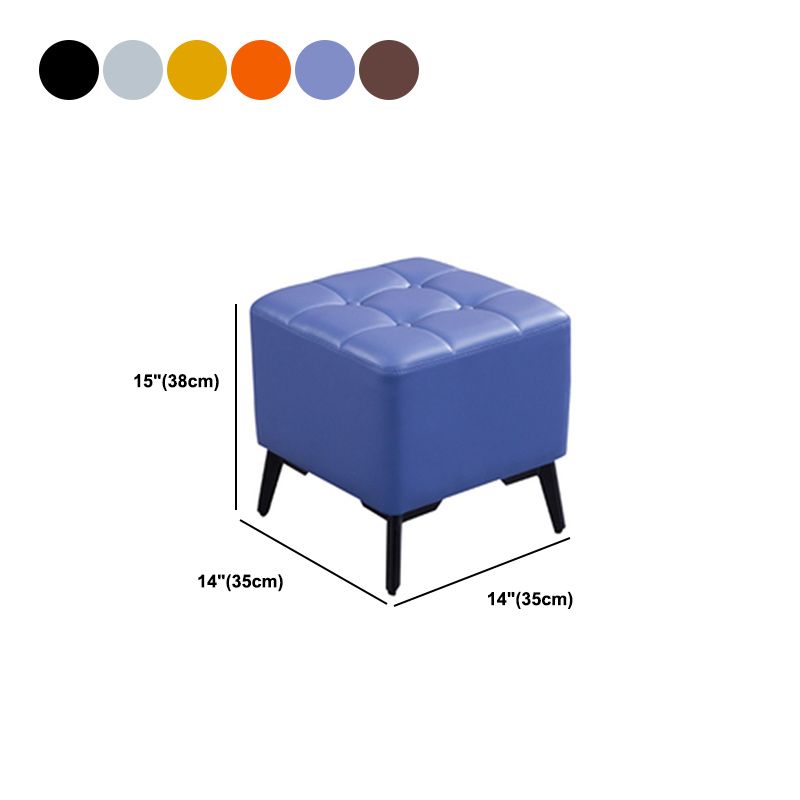 Glam Pouf Ottoman Genuine Leather Upholstered Tufted Square Ottoman with Chair Legs Clearhalo 'furn' 'furn_ottomans_poufs' 'Furniture' 'Living Room Furniture' 'Ottomans & Poufs' 'ottomans_poufs' 1200x1200_c1c0cda9-c4da-4f69-9cad-03250d4d6d61