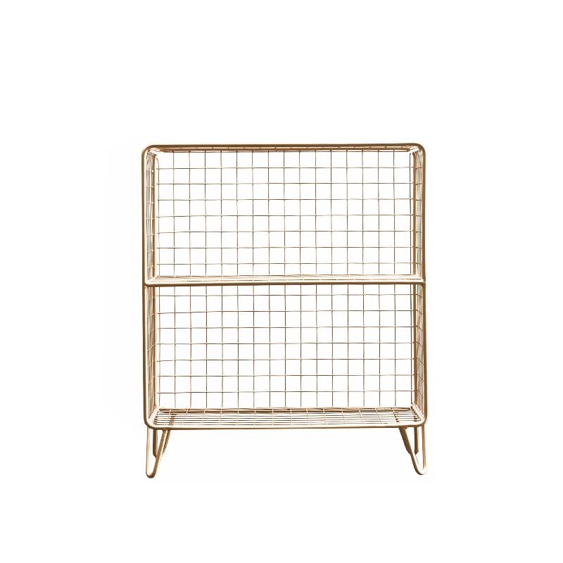 Manota moderno in metallo in metallo scaffale di stoccaggio aperto incluso tavolo da notte di ferro con gambe