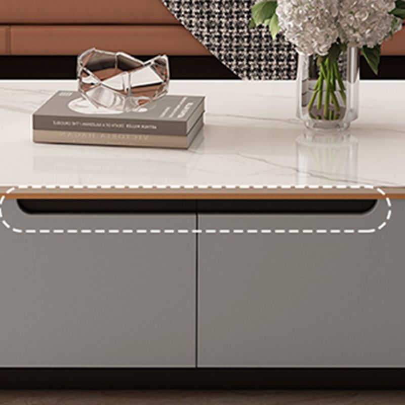 Glam Stone Coffee Table Slate Rectangular Square Cocktail Table in White Clearhalo 'Coffee & Accent Tables' 'Coffee Tables' 'coffee_tables' 'furn' 'furn_coffee_tables' 'Furniture' 'Living Room Furniture' 1200x1200_c1c1e51d-2292-401b-85e0-ed496b2b332a
