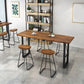 Industrial Bar Table Solid Wood Rectangle Pub Table in Brown