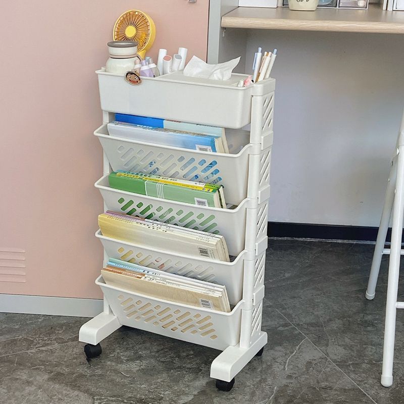 Modern & Contemporary Shelf Bookcase  Plastic/Acrylic Bookshelf with Caster