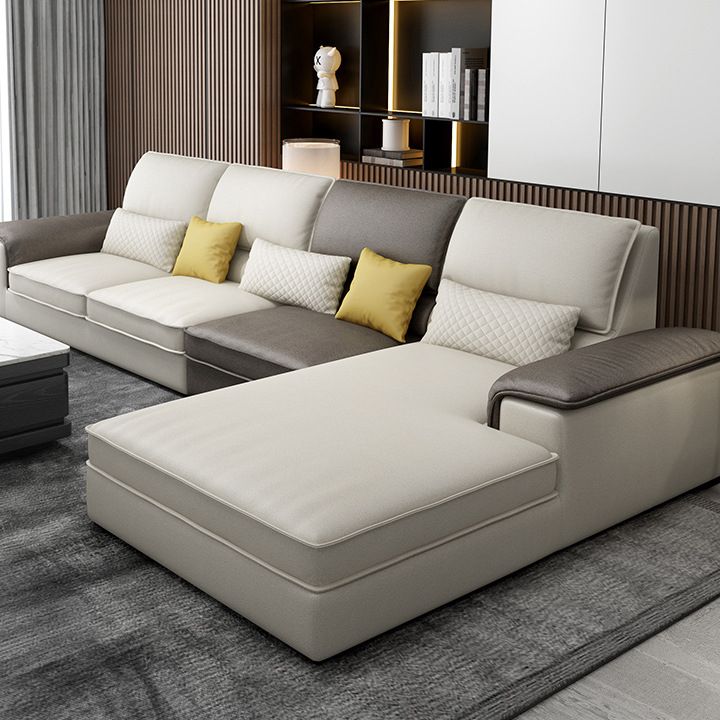 Assembled 3-seater Sofa and Chaise Recessed Arm Settee Furniture Clearhalo 'furn' 'furn_sectionals' 'Furniture' 'furniture_sectionals' 'kitchen' 'kitchen_sectionals' 'Living Room Furniture' 'Sectionals' 1200x1200_c1c5292c-493b-42d1-a69a-6aafc622b6d1