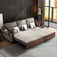 Fabric Sewn Pillow Back Sofa Round Arm Sofa Bed in Walnut Finish