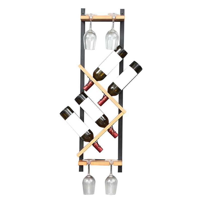 Wall Mounted Wine Shelf Wood and Metal Wine Holder Rack for Kitchen Clearhalo 'furn' 'furn_wine_racks' 'Furniture' 'Kitchen & Dining Furniture' 'Wine Racks' 'wine_racks' 1200x1200_c1c5ed23-ec79-4cfe-82b6-61bc7f7f79a1