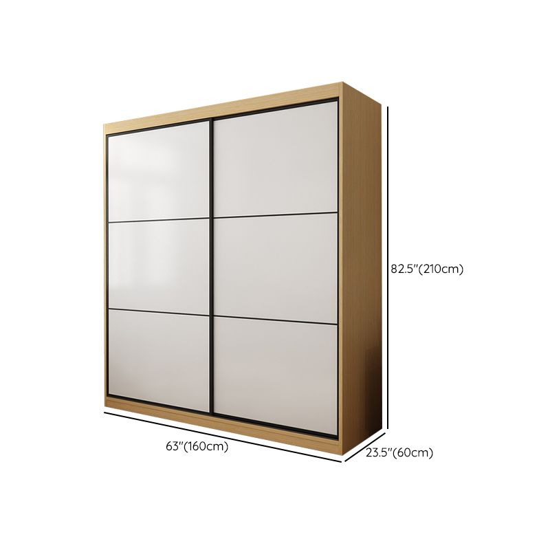 Wooden Wardrobe Armoire with Drawer Modern Wardrobe Closet - 63"L x 23.6"W x 82.9"H Clearhalo 'Armoires & Wardrobes' 'armoires_wardrobes' 'Bedroom Furniture' 'furn' 'furn_armoires_wardrobes' 'Furniture' 1200x1200_c1c6f8b4-5162-4708-8fd1-d25a415f335e