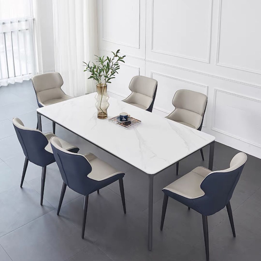 Rectangle Industrial Dining Table Sintered Stone Fixed Table with 4 Metal Legs Clearhalo ' dining_table' 'Dining Tables & Seating' 'Dining Tables' 'furn' 'furn_dining_table' 'Furniture' 'furniture_dining_table' 'Kitchen & Dining Furniture' 'kitchen&dining_furn' 'kitchen' 'kitchen_dining_table' 1200x1200_c1c72a5e-0ae6-4a8d-8c0f-6a312f5c11b2