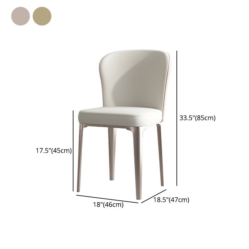 Glam Leather Dining Armless Chair Metal Dining Parsons Chair for Home Use Clearhalo ' kitchen&dining_furn' 'Dining Chairs' 'Dining Tables & Seating' 'dining_chair' 'furn' 'furn_dining_chair' 'Furniture' 'furniture_dining_chair' 'Kitchen & Dining Furniture' 'kitchen' 1200x1200_c1c72bab-47e1-4335-8391-b7a50a87ef69