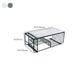 Mesa de centro rectangular Glam con 3 estantes y mesa de cóctel con tapa de mármol