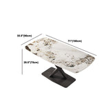 Designer Rectangle Dining Table Set 1/4/5/6/7 Pieces Gold Stone Top Dinette Set Clearhalo 'Dining Room Sets' 'Dining Tables & Seating' 'dining_room_set' 'furn' 'furn_dining_room_set' 'Furniture' 'Kitchen & Dining Furniture' 1200x1200_c1c7db91-f4b6-4061-b90d-680ac076150e