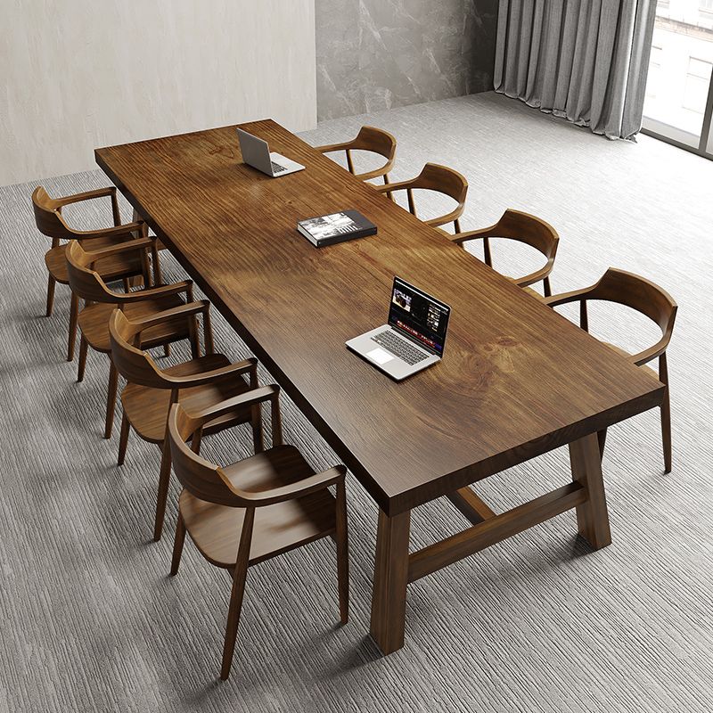 Pine Contemporary Office Desk rechthoekig massief hout schrijfbureau