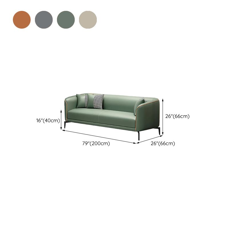 Schuine arm faux lederen sofa Nordic 26 "h zitplaatsen met een enkel kussen