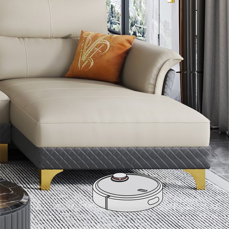 Contemporary Grey Sectional High Back Pillow Top Arm Sofa for Living Room Clearhalo 'furn' 'furn_sectionals' 'Furniture' 'furniture_sectionals' 'Living Room Furniture' 'Sectionals' 1200x1200_c1c9bd2b-b233-4f80-9772-61e7b1eb1b57