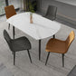 Modern Style Round 4 Legs Table Stone Dining Room Home Furniture with Drop-Leaf Clearhalo ' dining_table' 'Dining Tables & Seating' 'Dining Tables' 'furn' 'furn_dining_table' 'Furniture' 'furniture_dining_table' 'Kitchen & Dining Furniture' 'kitchen&dining_furn' 'kitchen' 'kitchen_dining_table' 1200x1200_c1cba2bc-e417-48cb-856f-f77ba3982cec